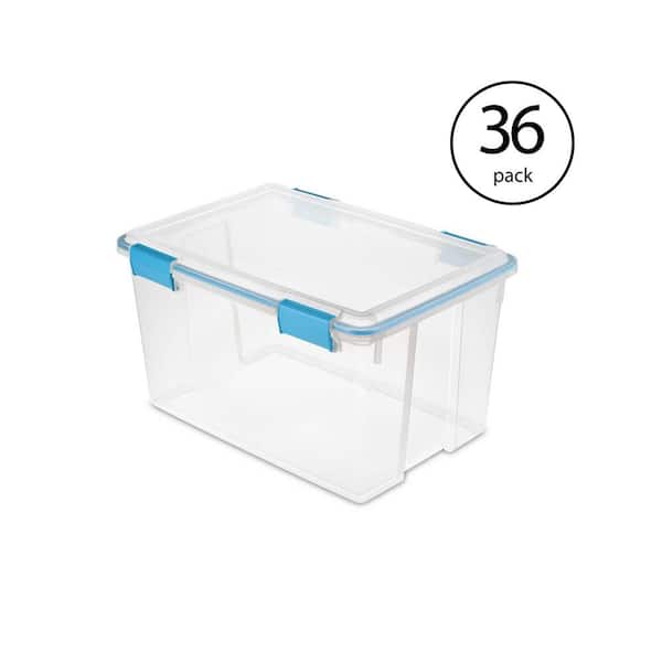 Sterilite 54 Qt. 4 Piece Gasket Box Set in Clear with Blue Latches (36-Pack)