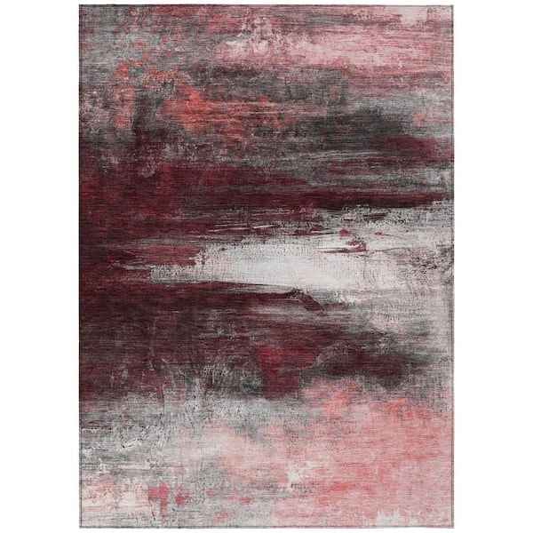 Chantille Machine Washable Indoor/Outdoor Abstract ACN2016 Merlot 5 ft. x 7 ft. 6 in. Area Rug