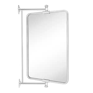 Correon 14 in. W x 22 in. H Rounded Cornered Rectangular Metal Framed Wall Mounted Bathroom Vanity Mirror in Chrome
