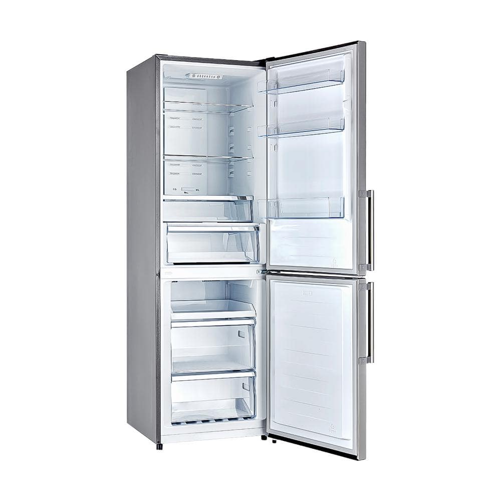 Compact Stainless Steel Bottom Freezer Refrigerator with Smart Features