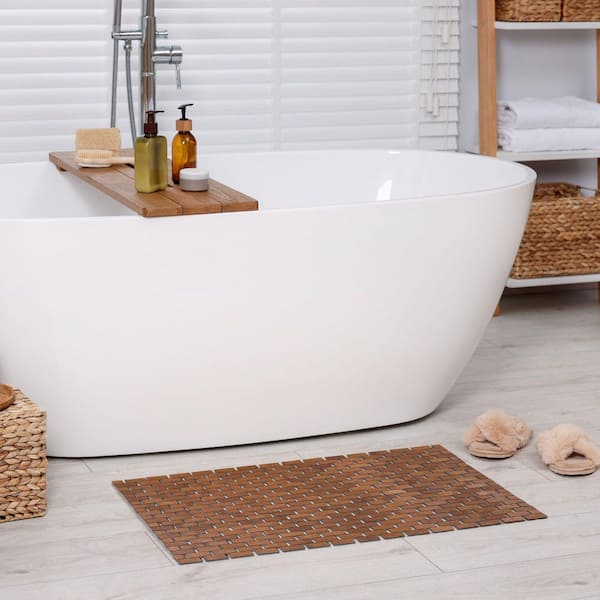Duckboard 16 in. W x 40 in. L Brown Chocolate Natural Rectangular Bath Rug in Bamboo