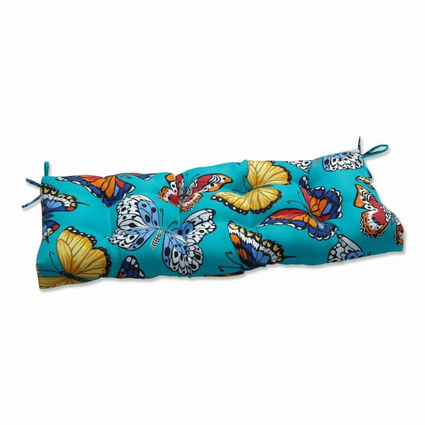 Pillow Perfect Other Rectangular Outdoor Bench Cushion in Blue