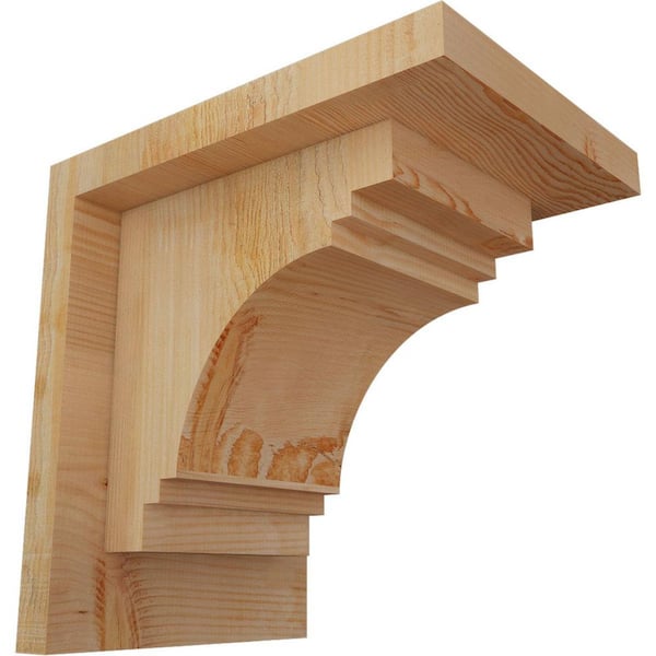 Ekena Millwork 6 in. x 8 in. x 8 in. Douglas Fir Pescadero Rough Sawn Corbel with Backplate