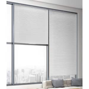 DIY White Polyester 48 in.W x 64 in.L Room Darkening Cordless POP Honeycomb Cellular Shade