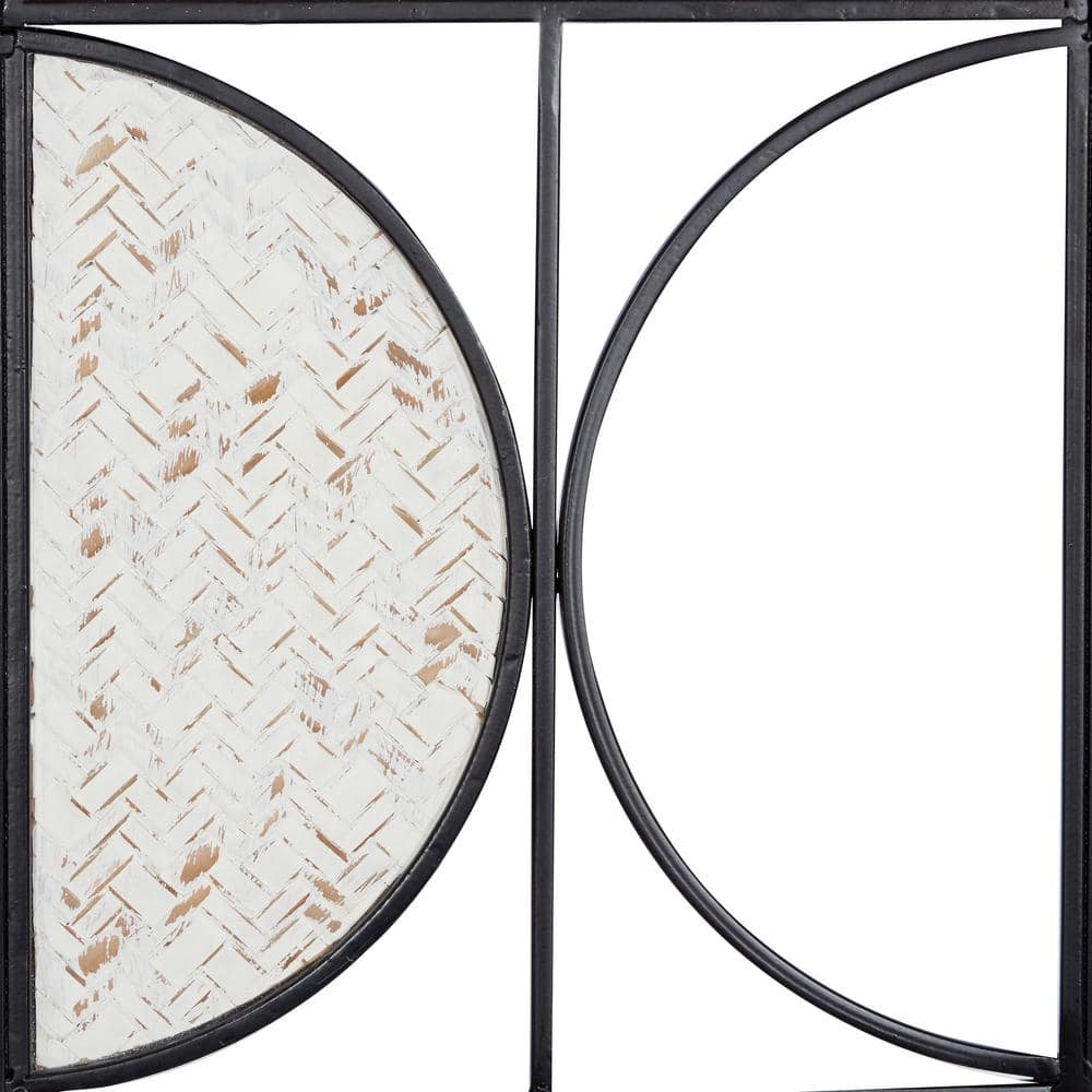 Brown and Beige Metal Geometric Wall Decor Set, 30" x 11"
