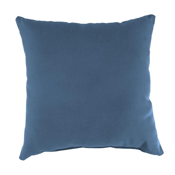 Jordan Manufacturing Sunbrella Canvas Sapphire Blue Square Outdoor Throw Pillow