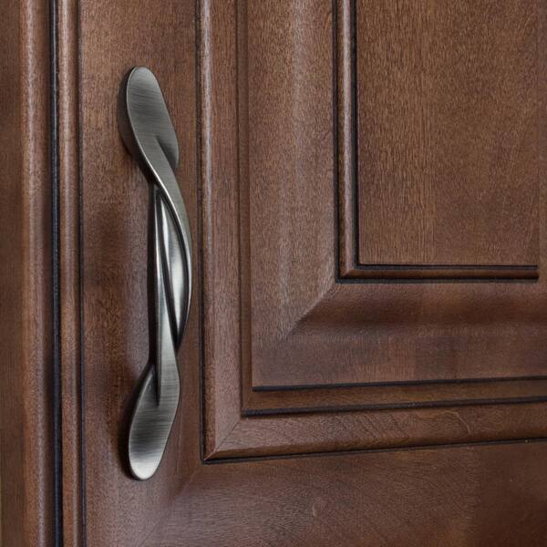 Stylish Twist Set of 6 Metal Knobs Handles Antique Pewter Cabinet Doors Drawers