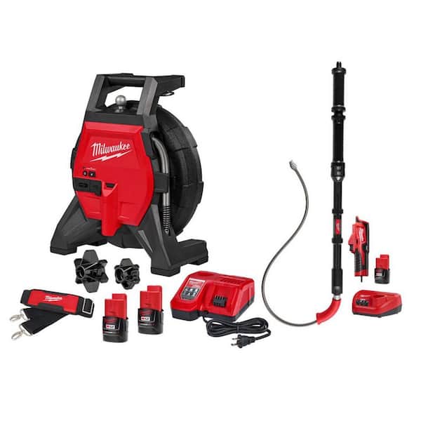 M12 85FT High Flex Sewer Camera Kit with M12 Trap Snake 12V Lithium-Ion Cordless