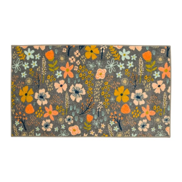 Mohawk Home Whimsy Floral Pale Pink 2 ft. 6 in. x 4 ft. 2 in. Kitchen Mat