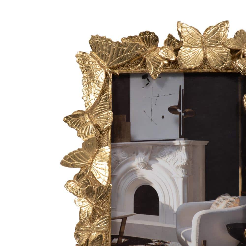 Elegant Gold Polyresin Butterfly 4x6 Photo Frame
