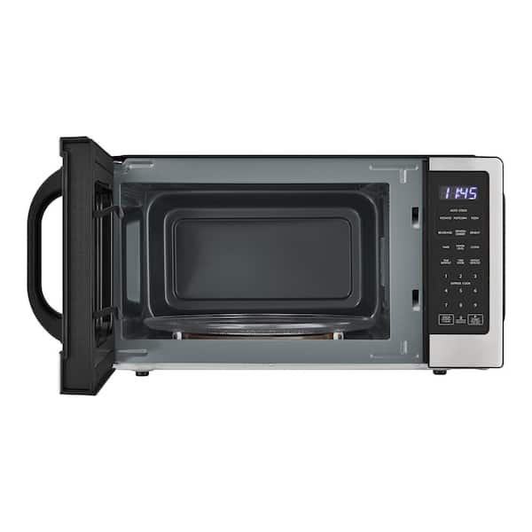 Vissani - 1.1 cu. ft. 1000-Watt Countertop Microwave Oven in Fingerprint Resistant Stainless Steel and Bar handle