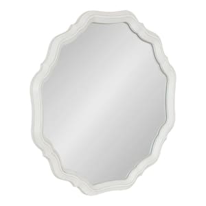 Ripling 26.00 in. W x 26.00 in. H White Scalloped Traditional Framed Decorative Wall Mirror