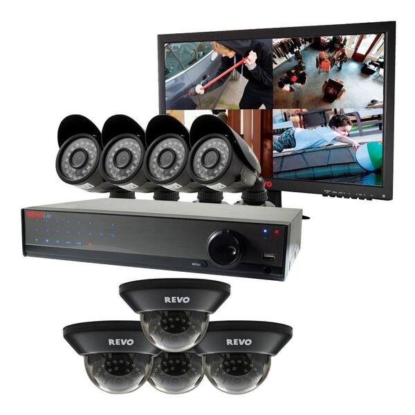 Revo Lite 16-Channel 2TB 960H DVR Surveillance System with (8) 700TVL Cameras and Monitor