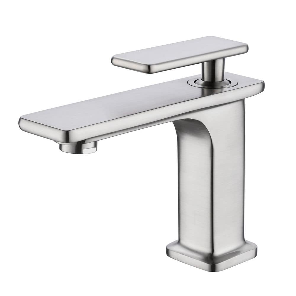 Single Hole Single-Handle Bathroom Faucet in Brushed Nickel