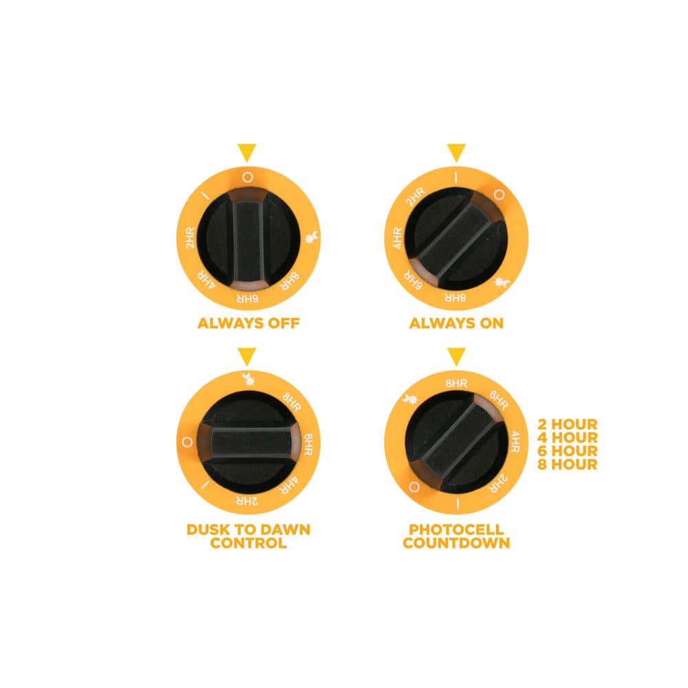 Black and Orange Outdoor Dusk to Dawn Lighting Timer