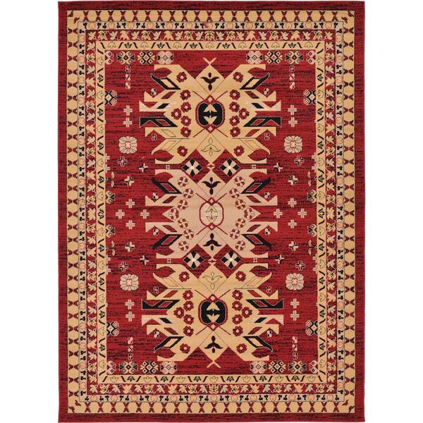 Unique Loom Oasis Taftan Rug Terracotta/Cream 2' 7 x 10' Runner