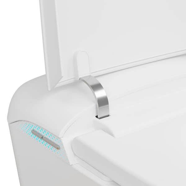 Smart Elongated Bidet Toilet 1.28 GPF in White with Auto Open/Close,Heated Seat, Remote,Built-in Deodorizer, Foam Shield