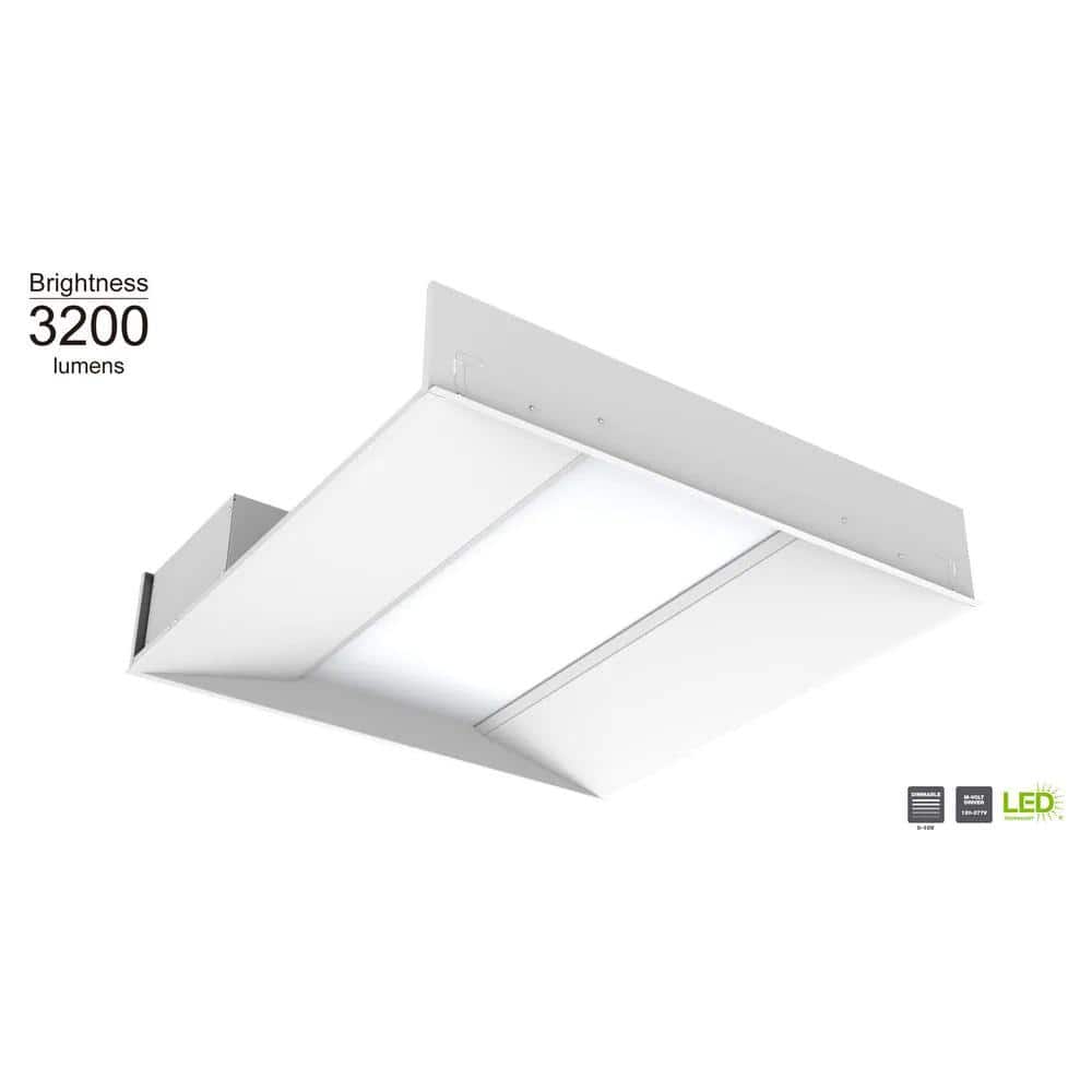 1-Pack 2 ft. x 2 ft. White Selectable CCT Integrated LED Center Basket Trof