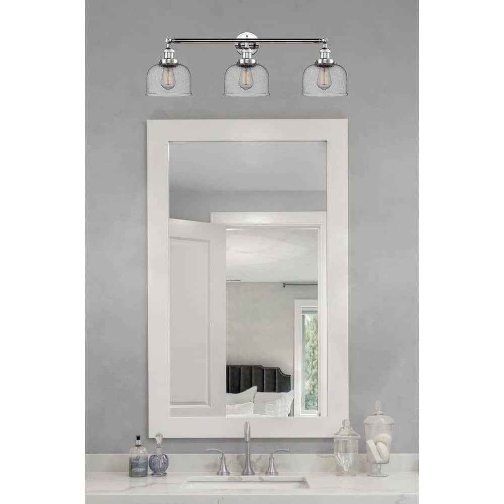 Bell 32 in. 3-Light Polished Chrome Vanity Light with Glass Shade price history on PriceWatchPro