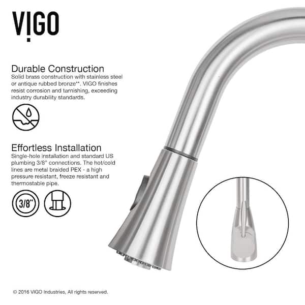 Aylesbury Single-Handle Pull-Down Sprayer Kitchen Faucet in Stainless Steel Aylesbury Single-Handle Pull-Down Sprayer Kitchen Faucet in Stainless Steel