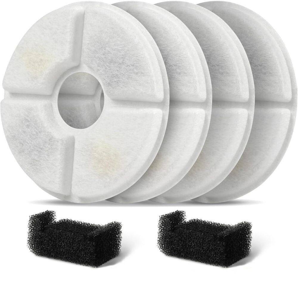 Pet Fountain Filter Replacements for Automatic Water Dispensers 81oz/2. 4L Round Cat Fountains 4 Filters 2 Sponges price history on PriceWatchPro