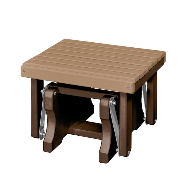 American Furniture Classics Adirondack Series Tudor Brown Frame High Density Plastic Outdoor Gliding Ottoman