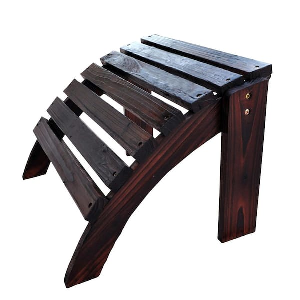 Shine Company Burnt Brown Patio Wood Ottoman (Standard)