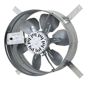 14 in. Single Speed Gable Mount Attic Ventilator Fan with Adjustable Thermostat, 3.10 Amp
