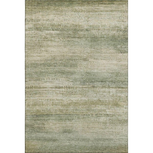 Mayfield Premium Machine Washable Abstract AMF2089 Aloe 10 ft. x 14 ft. Area Rug