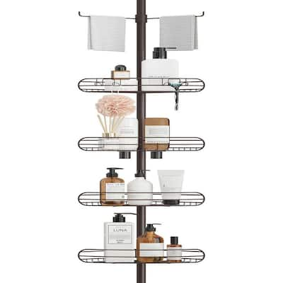 Rosefray Adjustable Height Shower Caddy Tension Pole w/ 4 Big Baskets, 6  Hooks, 1 Piece - Dillons Food Stores