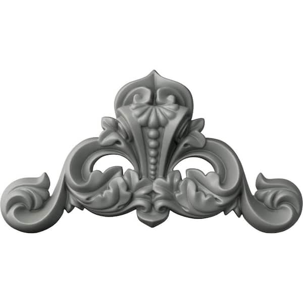 Ekena Millwork 10-5/8 in. x 5-3/4 in. x 1-3/8 in. Monique Beaded Flourish Onlay
