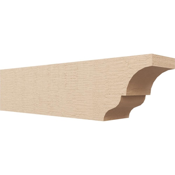 Ekena Millwork 6-in. x 8-in. x 32-in. Asheboro Woodgrain, Primed Tan Timberthane Polyurethane Rafter Tail Brace