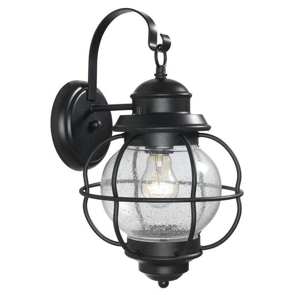 KENROY HOME Hatteras 1-Light Black Wall Lantern Sconce