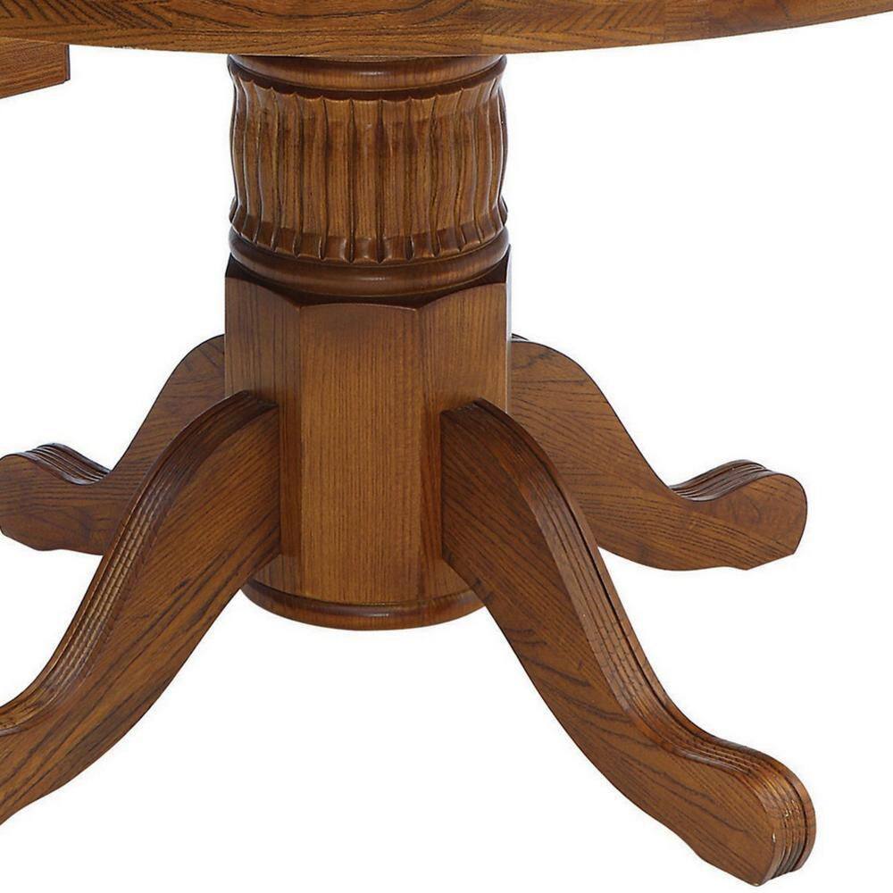 47 Inch Round Oak Brown Poker and Dining Table