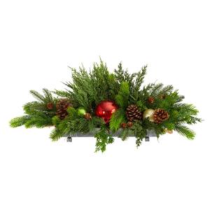 Nearly Natural 16 in. Unlit Holiday Christmas Berries, Pinecones and ...