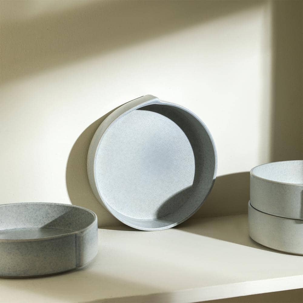 Bao 7.6" Blue-Grey Ceramic Modern Pasta Bowl Set
