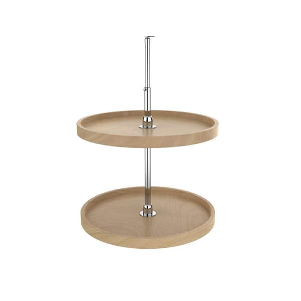 Rev-A-Shelf 26 in. H x 22 in. W x 22 in. D Wood 2-Shelf Full Circle Lazy Susan Set