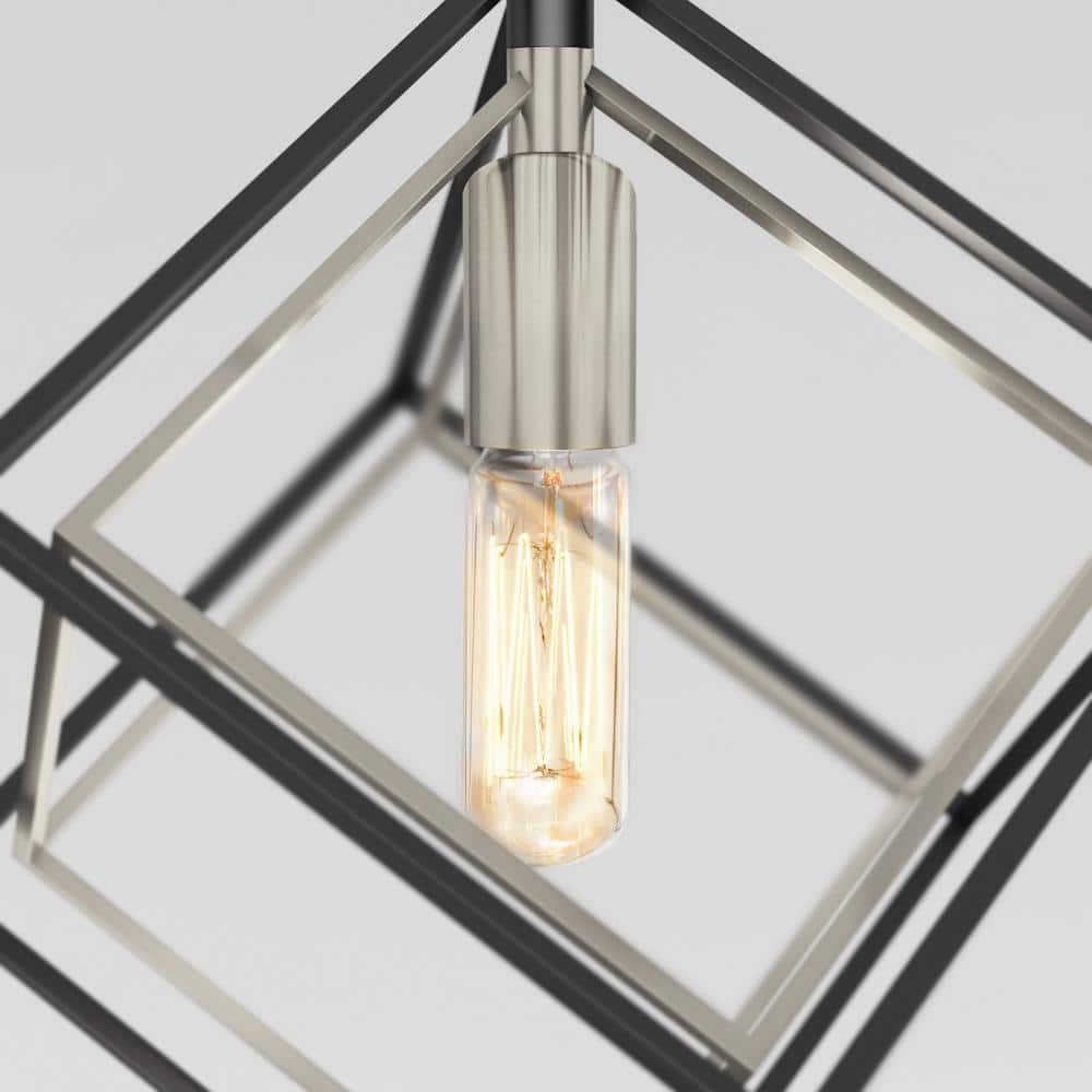 Imperium Black and Chrome Steel Mini Pendant Light Fixture