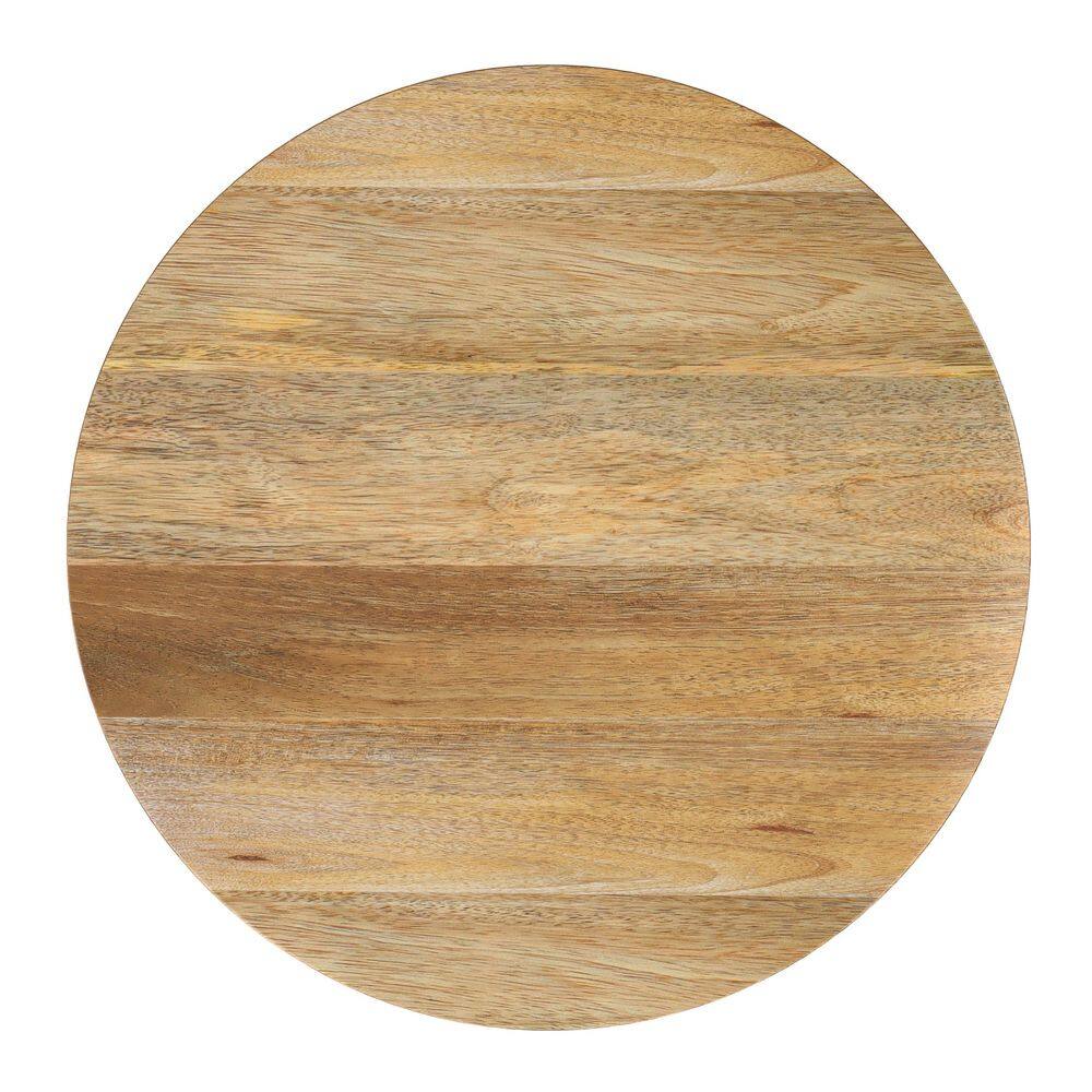 Elmbrook 21 in. W Natural Round Solid Mango Wood End Table with Low VOC Lacquer - thumbnail 4