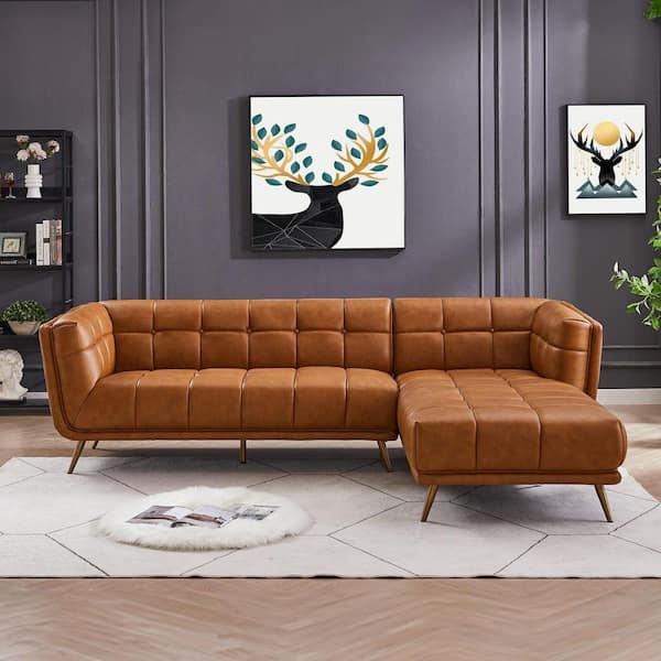 Ashcroft Furniture Co Kansas 102 in. W Square Arm 2-piece L-Shaped