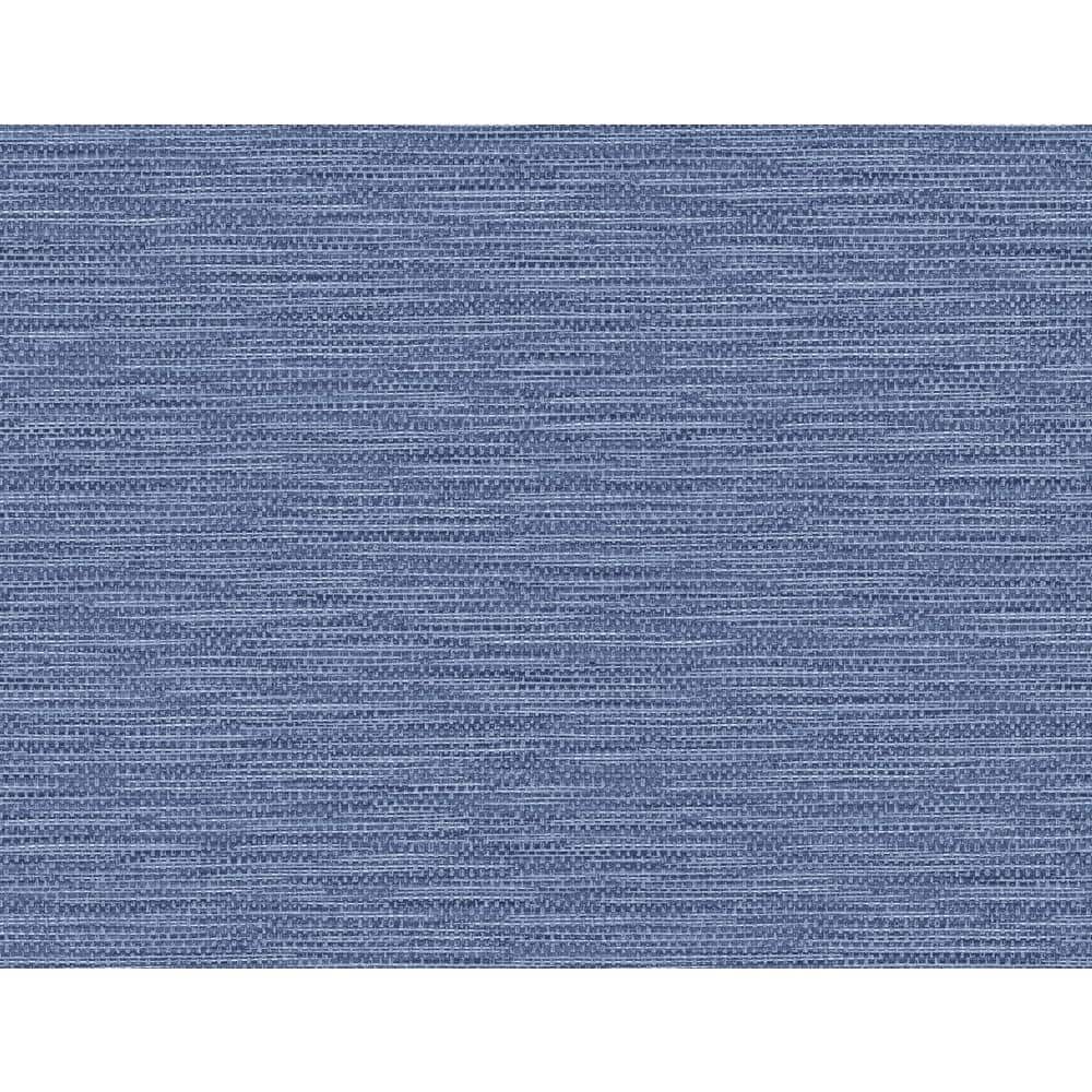 Luxe Retreat Coastal Blue Faux Linen Weave Wallpaper