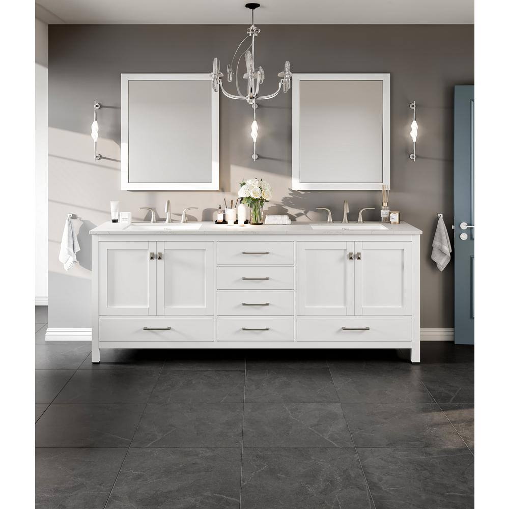 Eviva Aberdeen 84 in. W. x 22 in. D x 34 in. H Double Bath Vanity in