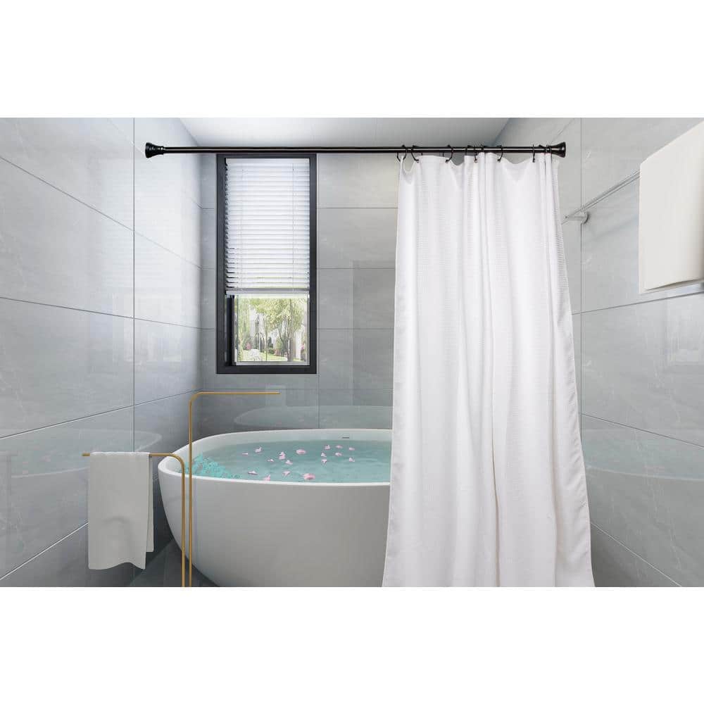 Matte Black Hexagonal Zinc Alloy Shower Curtain Hooks Set