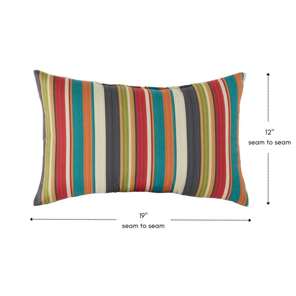Sunset Stripe Multicolor Outdoor Rectangle Throw Pillows Set