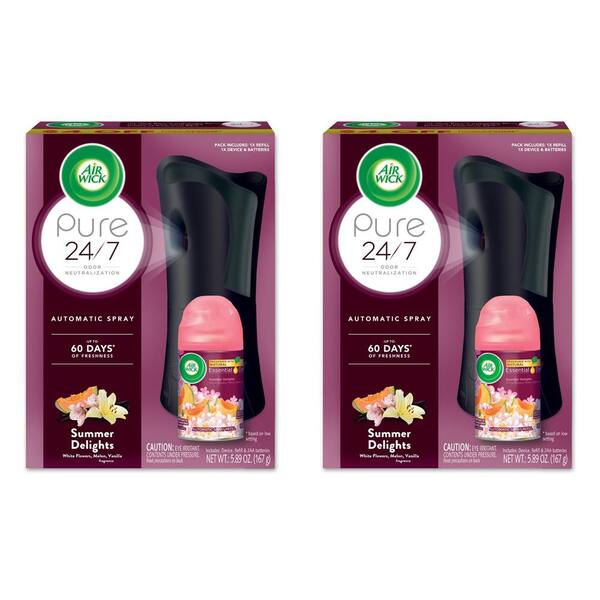 Air Wick Life Scents Freshmatic Ultra 6.17 oz. Summer Delights Automatic  Air Freshener with Refill (2-Pack) 62338-92944-2 - The Home Depot