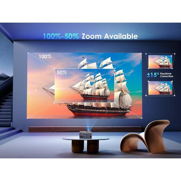 Lukyamzn 1920 x 1080 Full HD Wi-Fi Bluetooth Portable Projector