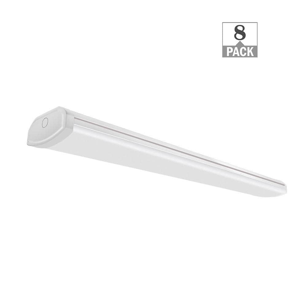 8-Pack 4 ft. 3600 Lumens LED Wraparound Ceiling Light Fixture 120V Hardwire