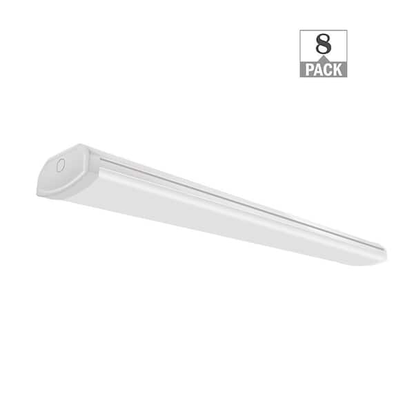 8-Pack 4 ft. 3600 Lumens LED Wraparound Ceiling Light Fixture 120V Hardwire Bright White 4000K Garage Lighting