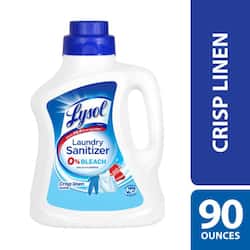 Lysol Disinfectant Laundry Sanitizer, Detergent Additive, Bleach Alternative, Odor Eliminator, Crisp Linen, 90 Fl oz