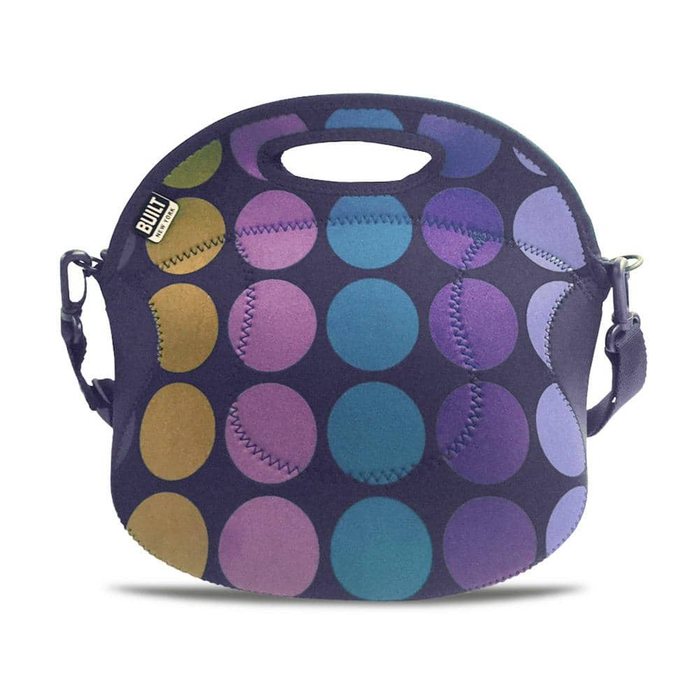Built NY Plum Dot Spicy Relish Neoprene Lunch Bag with Adjustable Cross ...